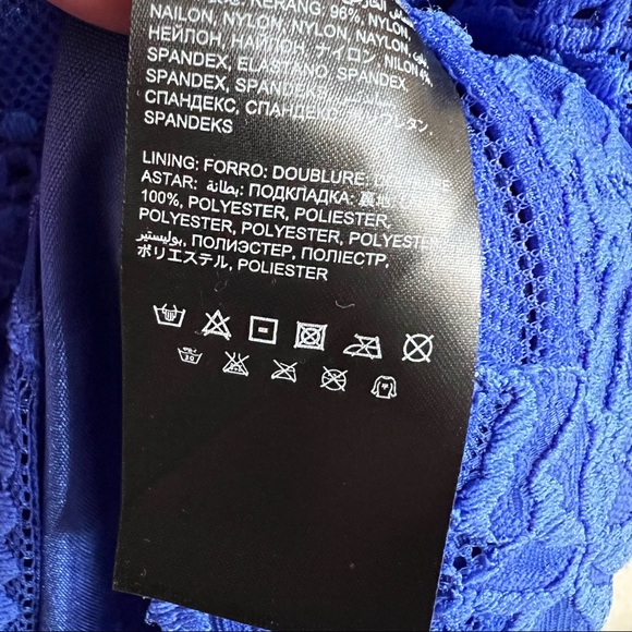 Bebe Blue Lace Cut Out Back Dress - Picture 3 of 8